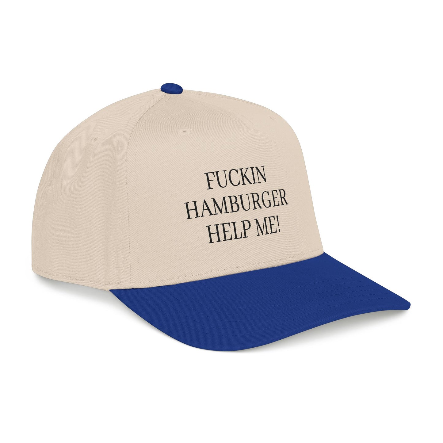 Embroidered 'Fuckin Hamburger Help Me!' Baseball Cap