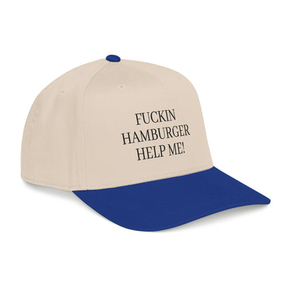 Embroidered 'Fuckin Hamburger Help Me!' Baseball Cap