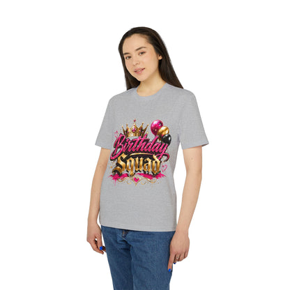 Birthday Squad T-Shirt — Glam Crown & Balloons Party Tee