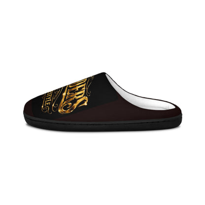 Women's Indoor Slippers — 'Lowriders' Gold Vintage Logo Cozy House Shoes