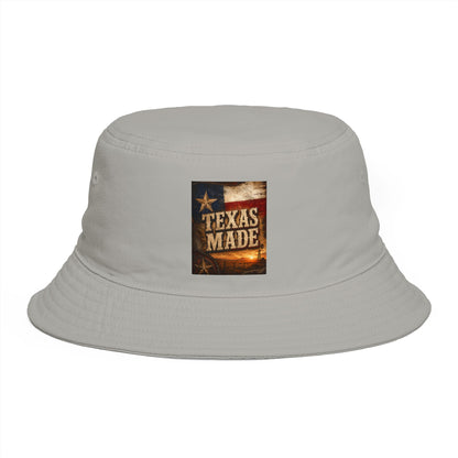 Texas Made Bucket Hat — Vintage Flag Graphic