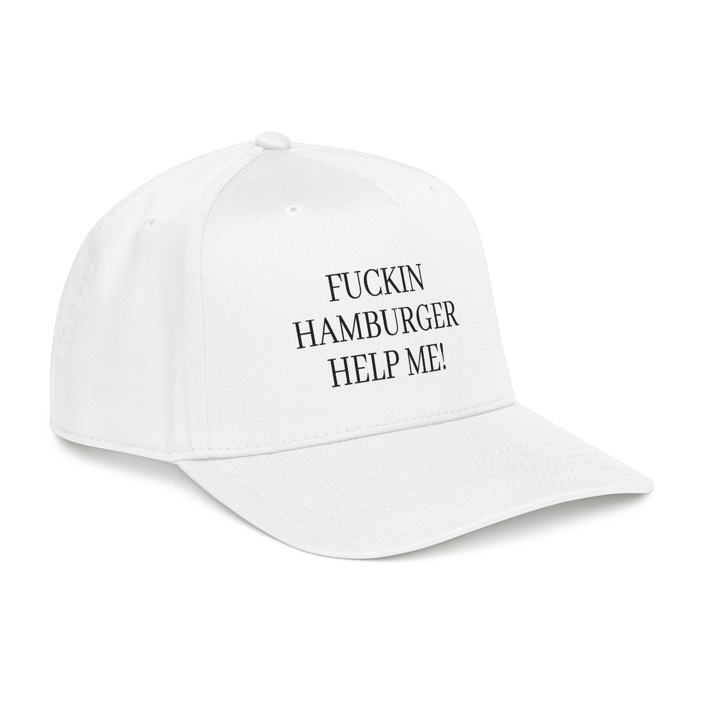 Embroidered 'Fuckin Hamburger Help Me!' Baseball Cap