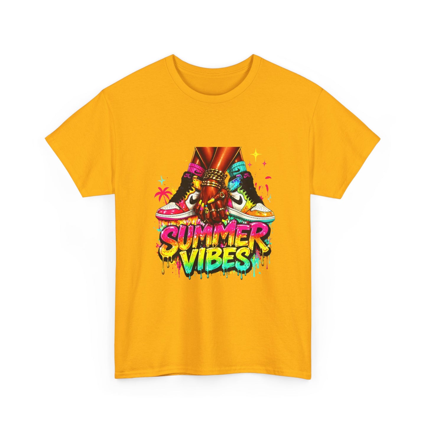 Summer Vibes T-Shirt — Colorful Tropical Skateboard Graphic Tee