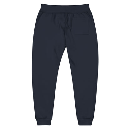 Embroidered White Fleece Sweatpants — Cozy 'Good Vibes' Accent