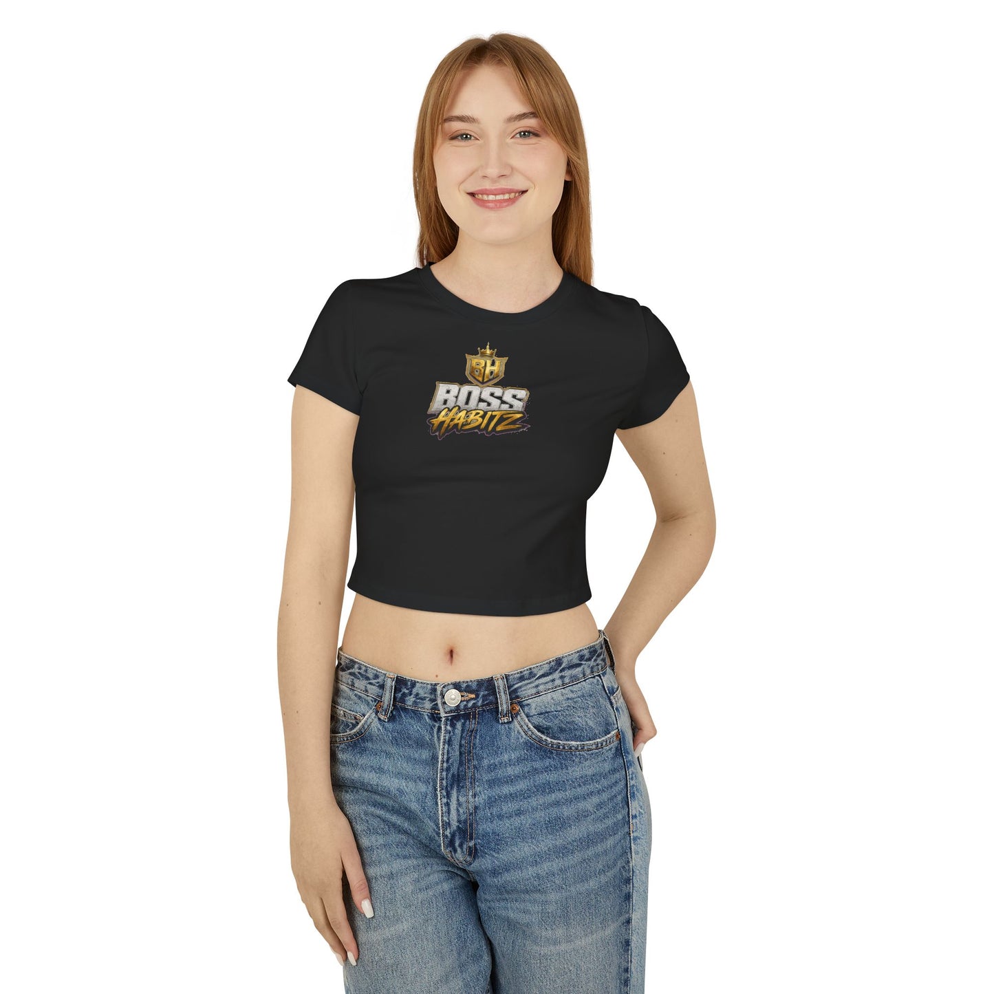 Boss Habitz Graphic Baby Tee — Women's Cropped Casual Top