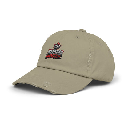 Boss Habitz Distressed Cap — Embroidered Logo Baseball Hat