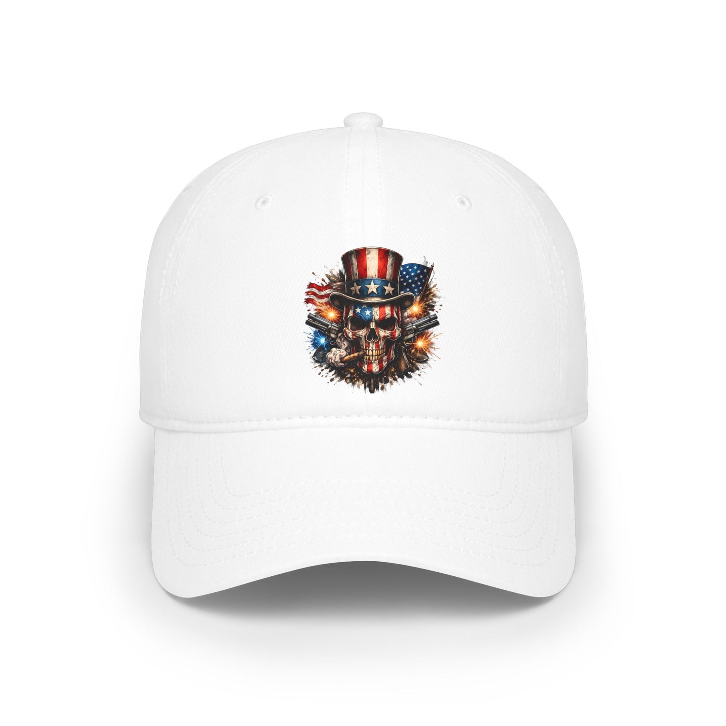 Patriotic Skull Baseball Cap — American Flag Uncle Sam Hat