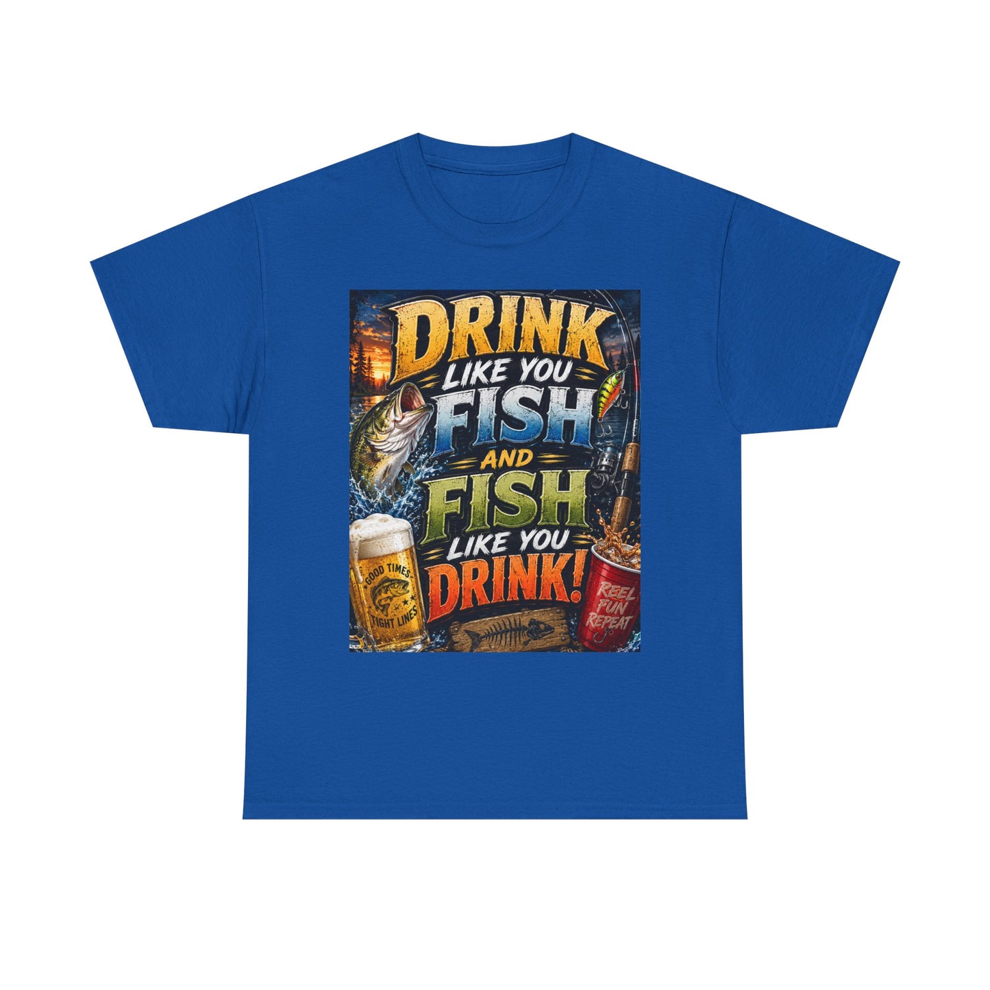 Drink Like You Fish T‑Shirt — Fishing & Beer Graphic Tee