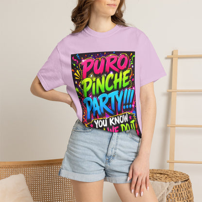 Puro Pinche Party T-Shirt — Neon Fiesta Graphic Tee (You Know How We Do It)