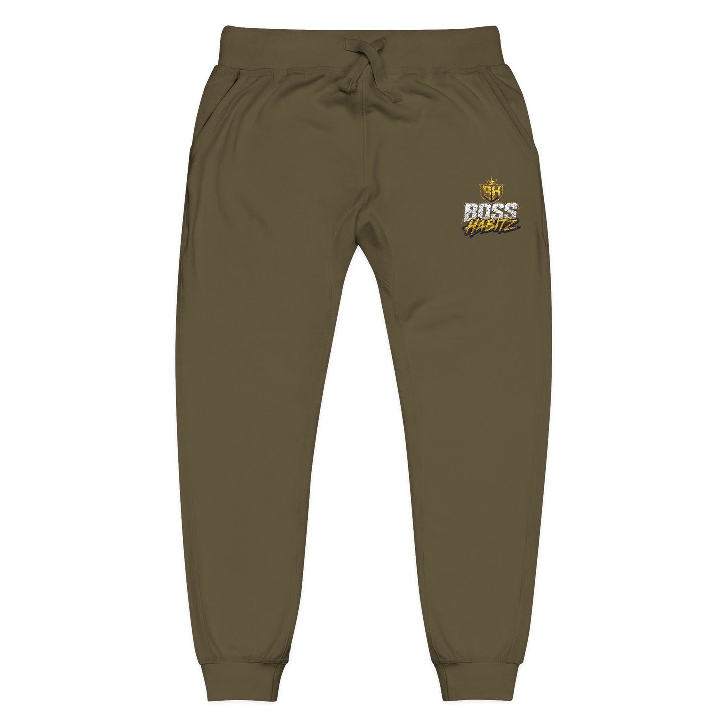 Embroidered White Fleece Sweatpants — Cozy 'Good Vibes' Accent
