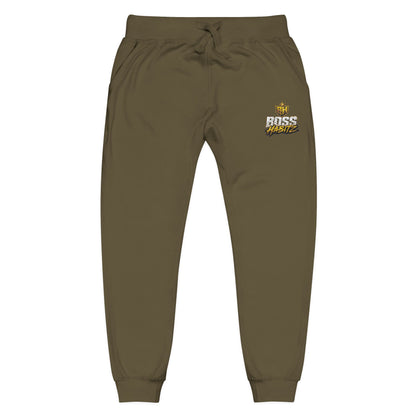 Embroidered White Fleece Sweatpants — Cozy 'Good Vibes' Accent