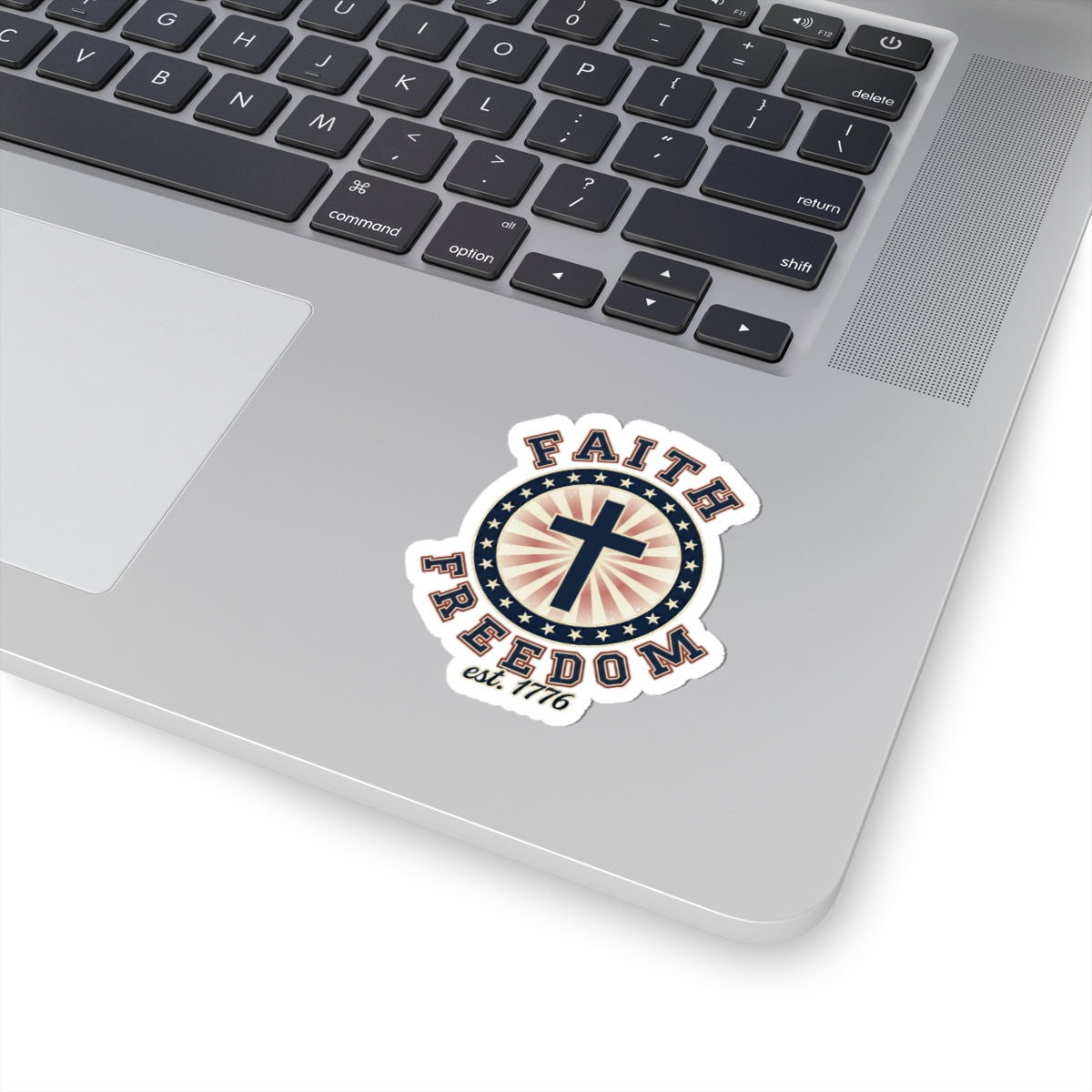 Faith & Freedom Cross Sticker | Patriotic, Faith-Based 4th of July