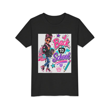 Back to School Kids Tee — Colorful Girl Backpack Design