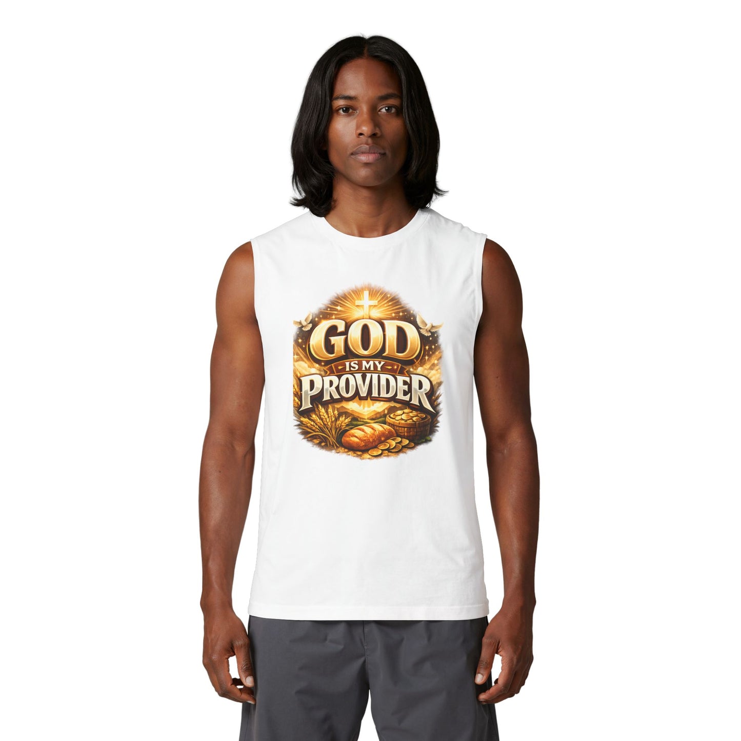 God Is My Provider Muscle Tank — Christian Faith Inspirational Tank Top