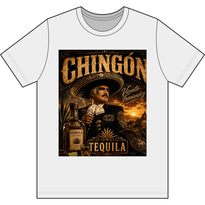 Chingón Tequila Graphic Tee — Vicente Fernández Tribute Performance Shirt