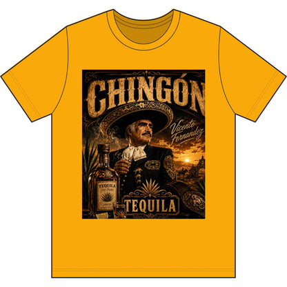 Chingón Tequila Graphic Tee — Vicente Fernández Tribute Performance Shirt