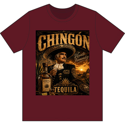 Chingón Tequila Graphic Tee — Vicente Fernández Tribute Performance Shirt