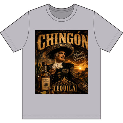 Chingón Tequila Graphic Tee — Vicente Fernández Tribute Performance Shirt