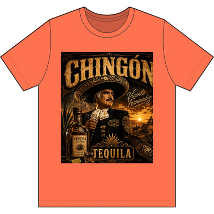 Chingón Tequila Graphic Tee — Vicente Fernández Tribute Performance Shirt