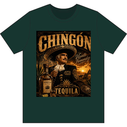 Chingón Tequila Graphic Tee — Vicente Fernández Tribute Performance Shirt
