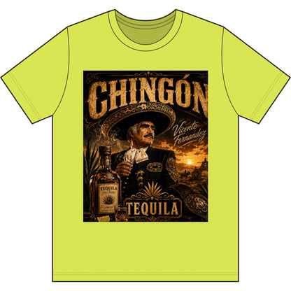 Chingón Tequila Graphic Tee — Vicente Fernández Tribute Performance Shirt