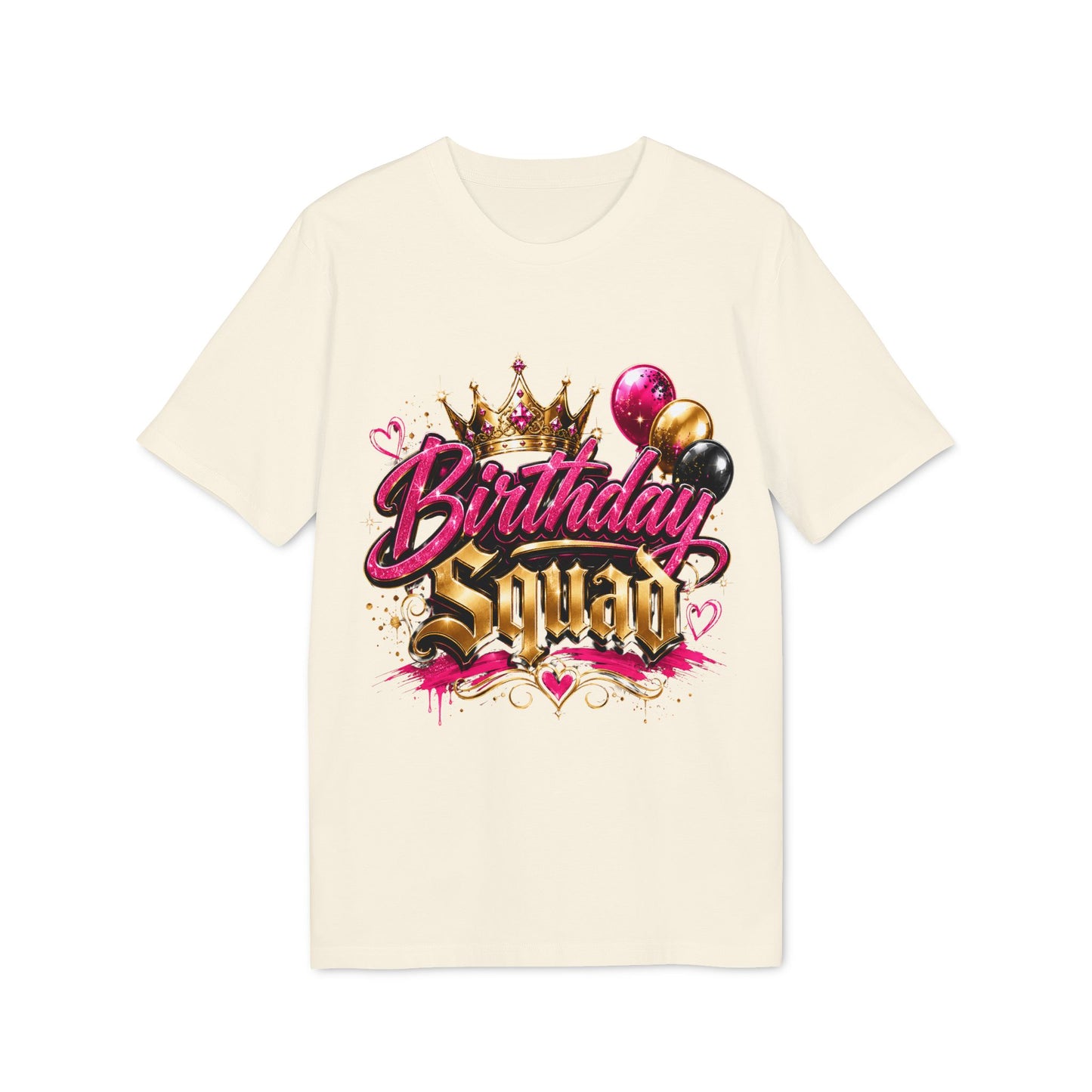 Birthday Squad T-Shirt — Glam Crown & Balloons Party Tee