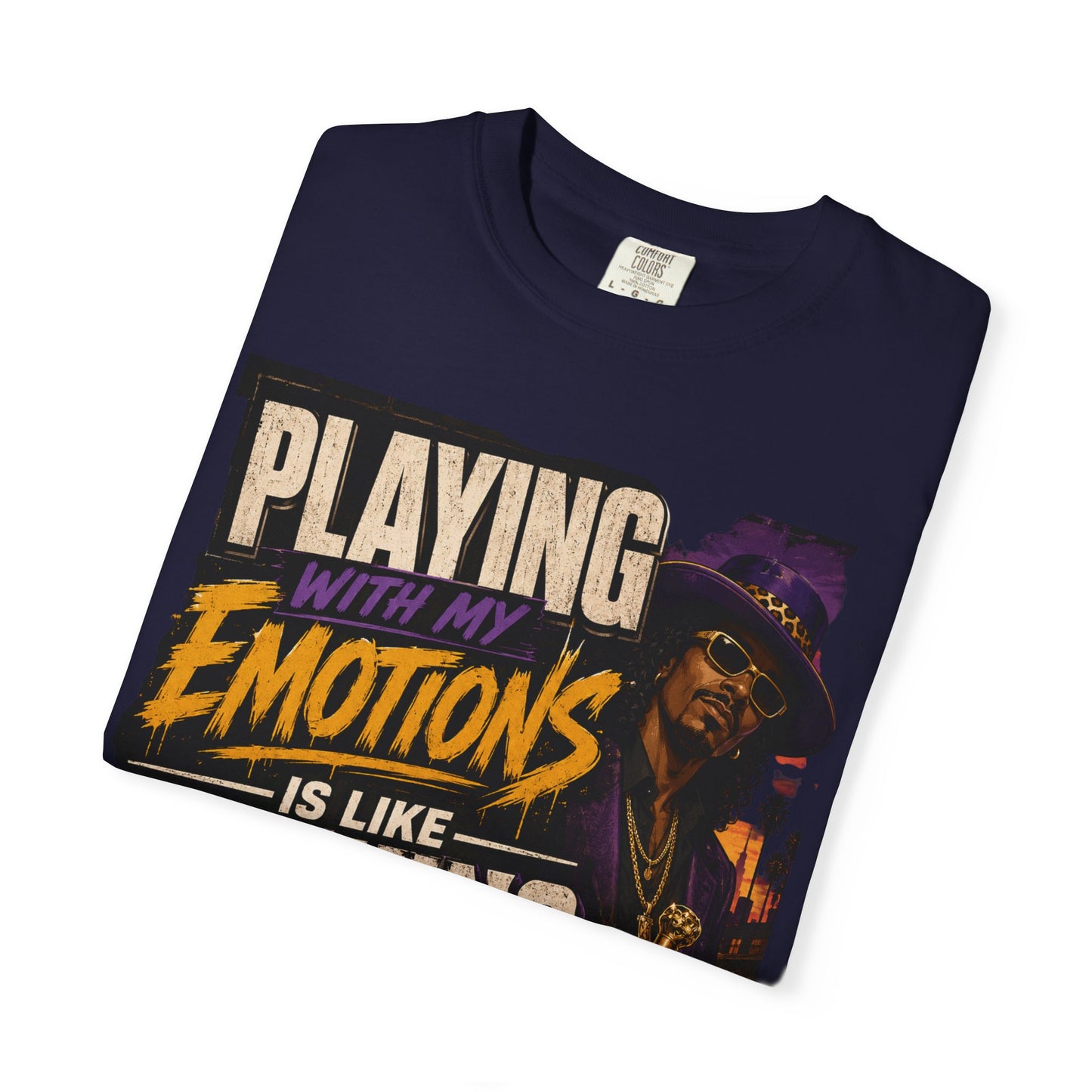 Playing with My Emotions Is Like Playing with My Money T-Shirt — Retro Pimp Illustration Graphic Tee