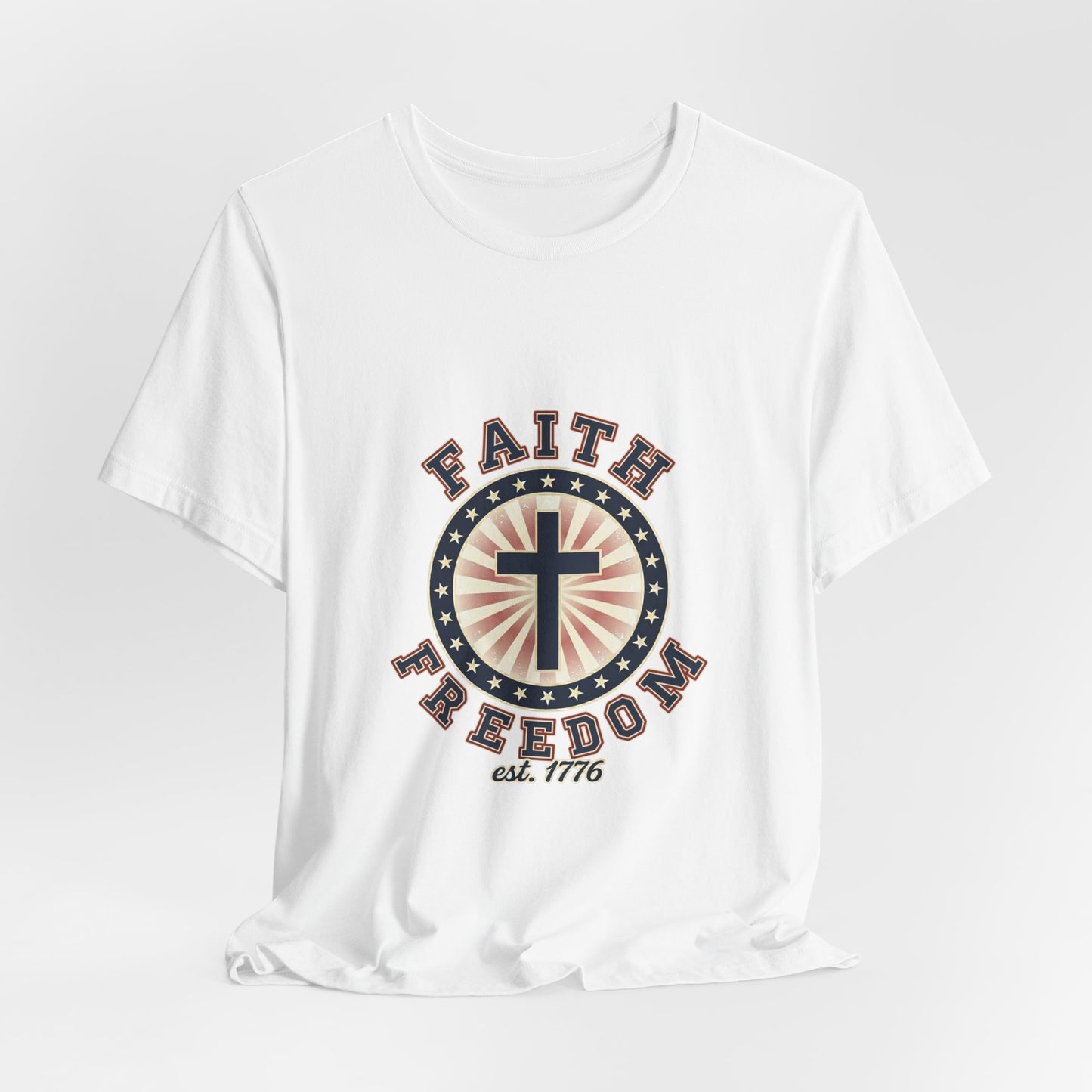 Faith & Freedom cross tee, Patriotic Vintage Americana July 4th