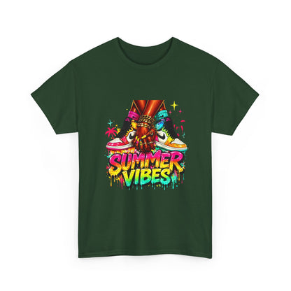 Summer Vibes T-Shirt — Colorful Tropical Skateboard Graphic Tee