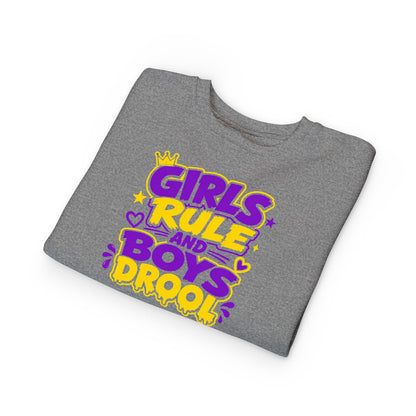 Girls Rule and Boys Drool Toddler Sweatshirt