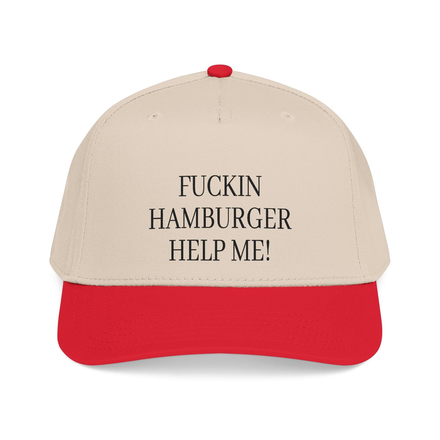 Embroidered 'Fuckin Hamburger Help Me!' Baseball Cap