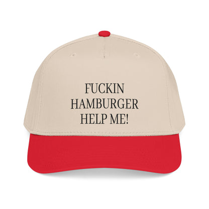 Embroidered 'Fuckin Hamburger Help Me!' Baseball Cap