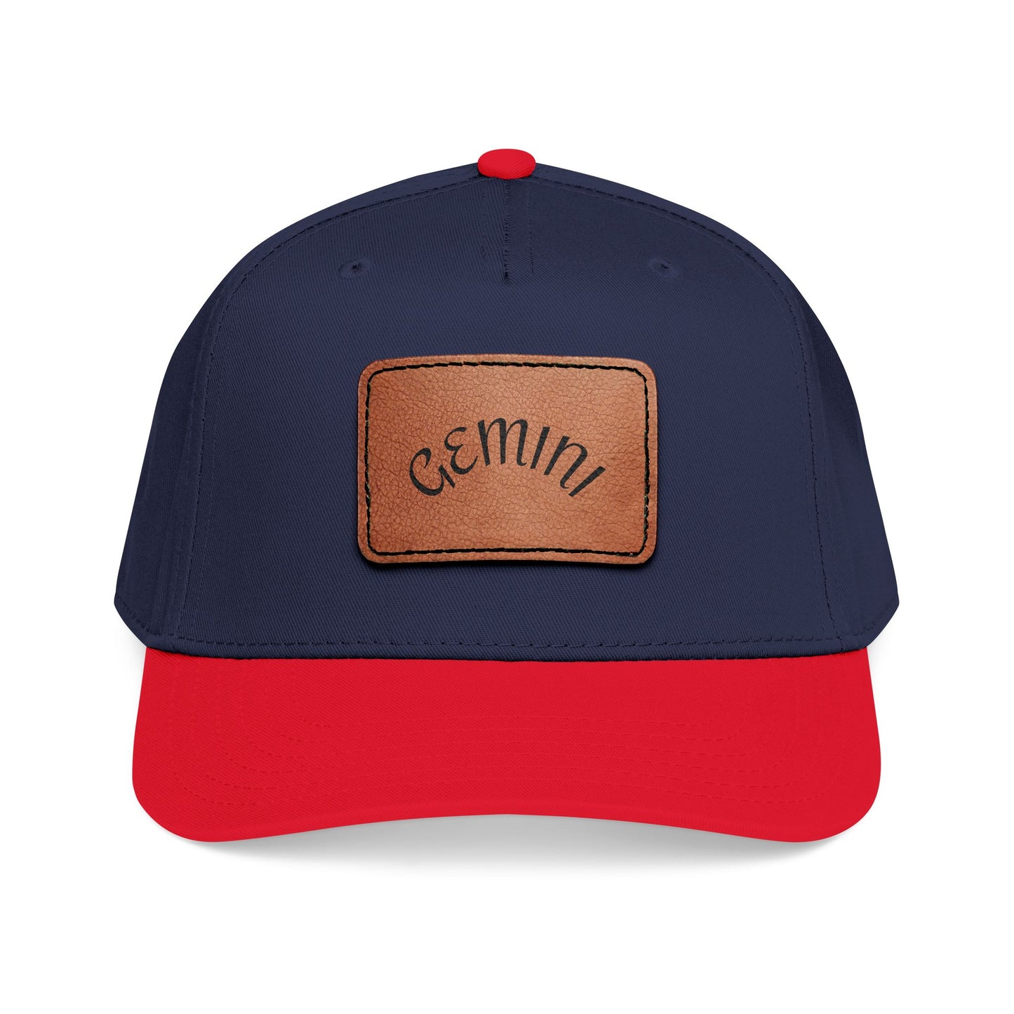 Mid Profile Baseball Cap with Leather Patch (Rectangle)