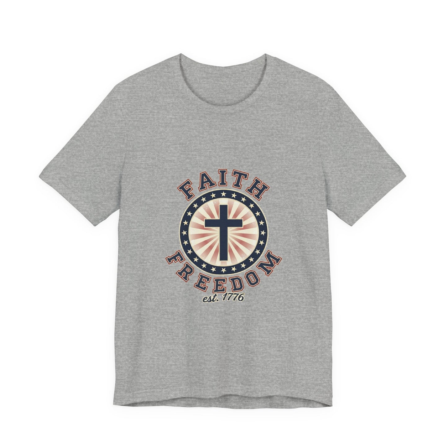 Faith & Freedom cross tee, Patriotic Vintage Americana July 4th