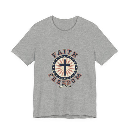 Faith & Freedom cross tee, Patriotic Vintage Americana July 4th