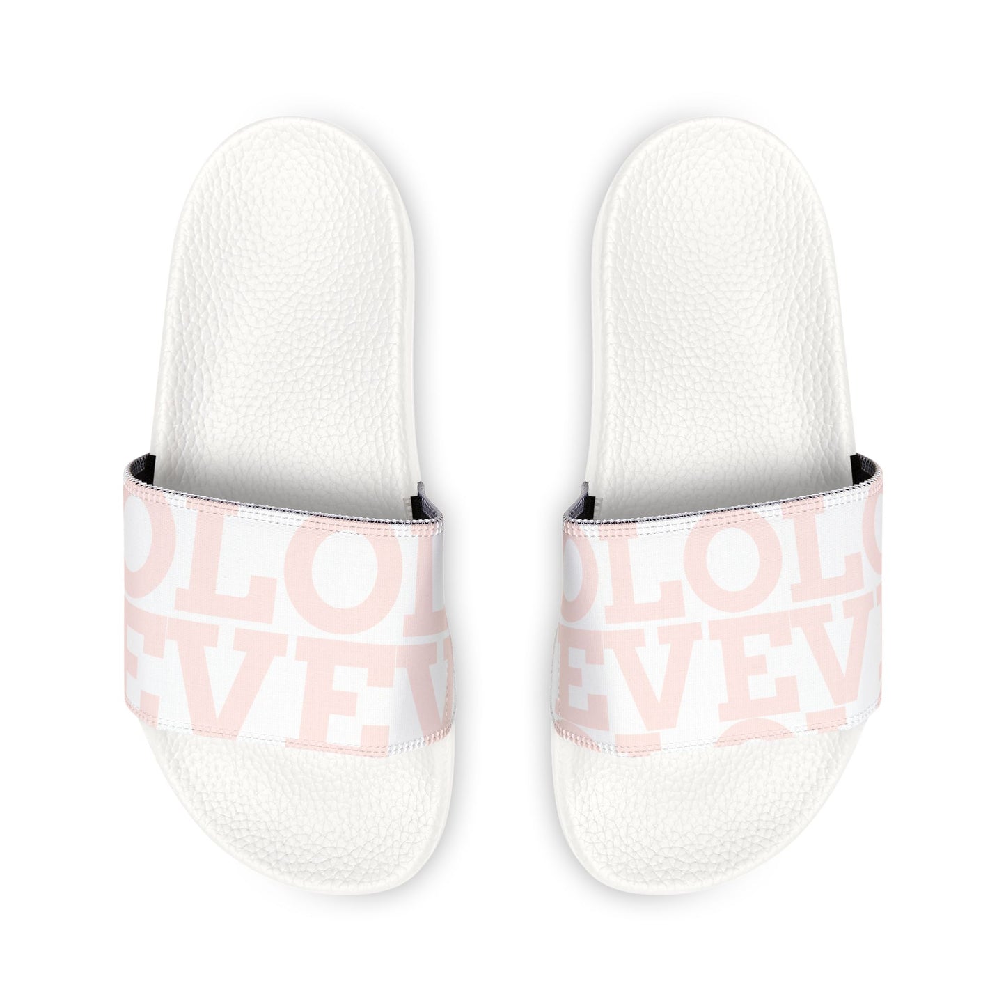 Youth Slide Sandals — Pink Logo Removable-Strap Comfort Slides