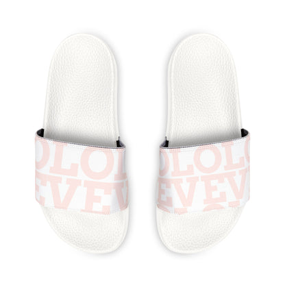 Youth Slide Sandals — Pink Logo Removable-Strap Comfort Slides