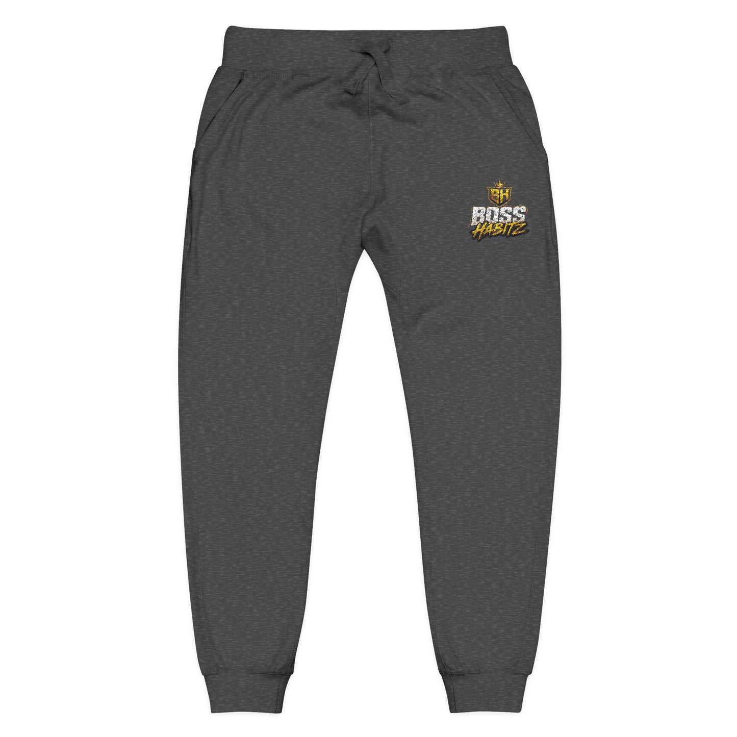 Embroidered White Fleece Sweatpants — Cozy 'Good Vibes' Accent