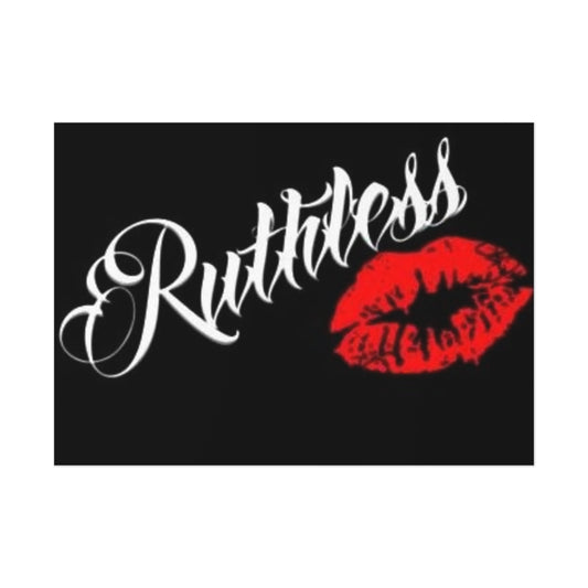 Ruthless Kiss Poster — Bold Script Typography with Red Lip Print