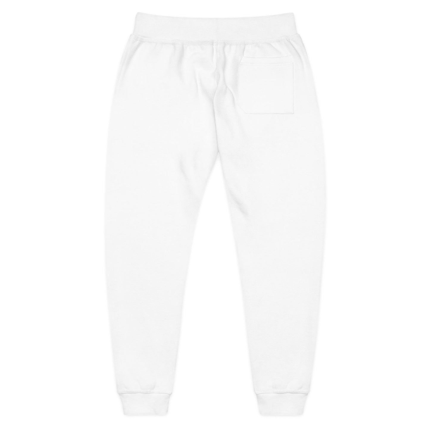 Embroidered White Fleece Sweatpants — Cozy 'Good Vibes' Accent
