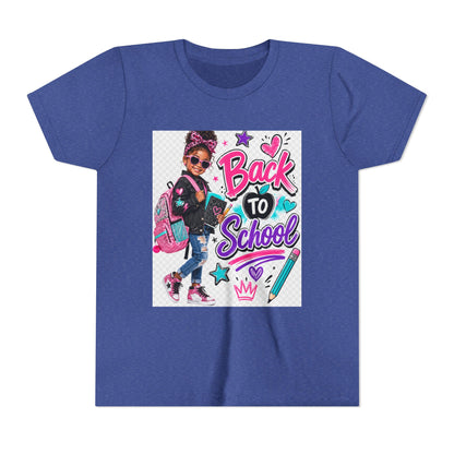 Back to School Kids Tee — Colorful Girl Backpack Design