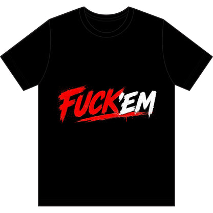 Graphic Tee — Bold Red 'F***' Streetwear T-Shirt with Boss Hustle Logo