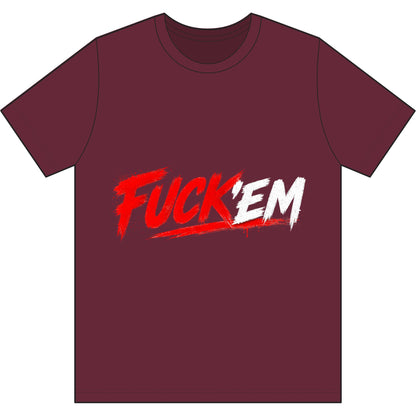 Graphic Tee — Bold Red 'F***' Streetwear T-Shirt with Boss Hustle Logo