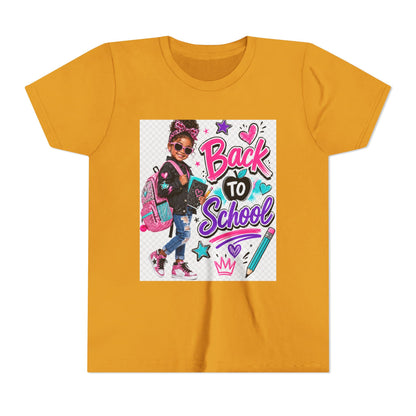 Back to School Kids Tee — Colorful Girl Backpack Design
