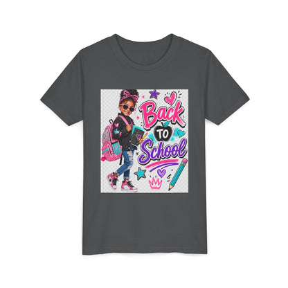 Back to School Kids Tee — Colorful Girl Backpack Design