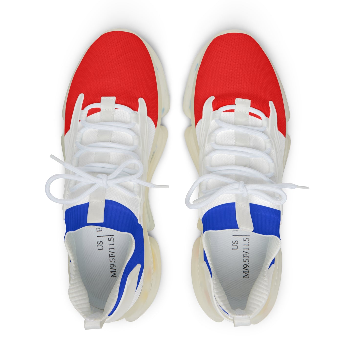 Men's Red White Blue Mesh Sneakers — Lightweight Athletic Running Shoes