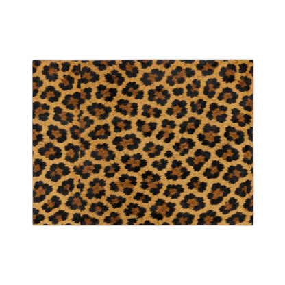 Leopard Print Velveteen Microfiber Blanket — Cozy Animal Print Throw for Home & Travel