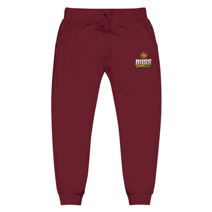 Embroidered White Fleece Sweatpants — Cozy 'Good Vibes' Accent