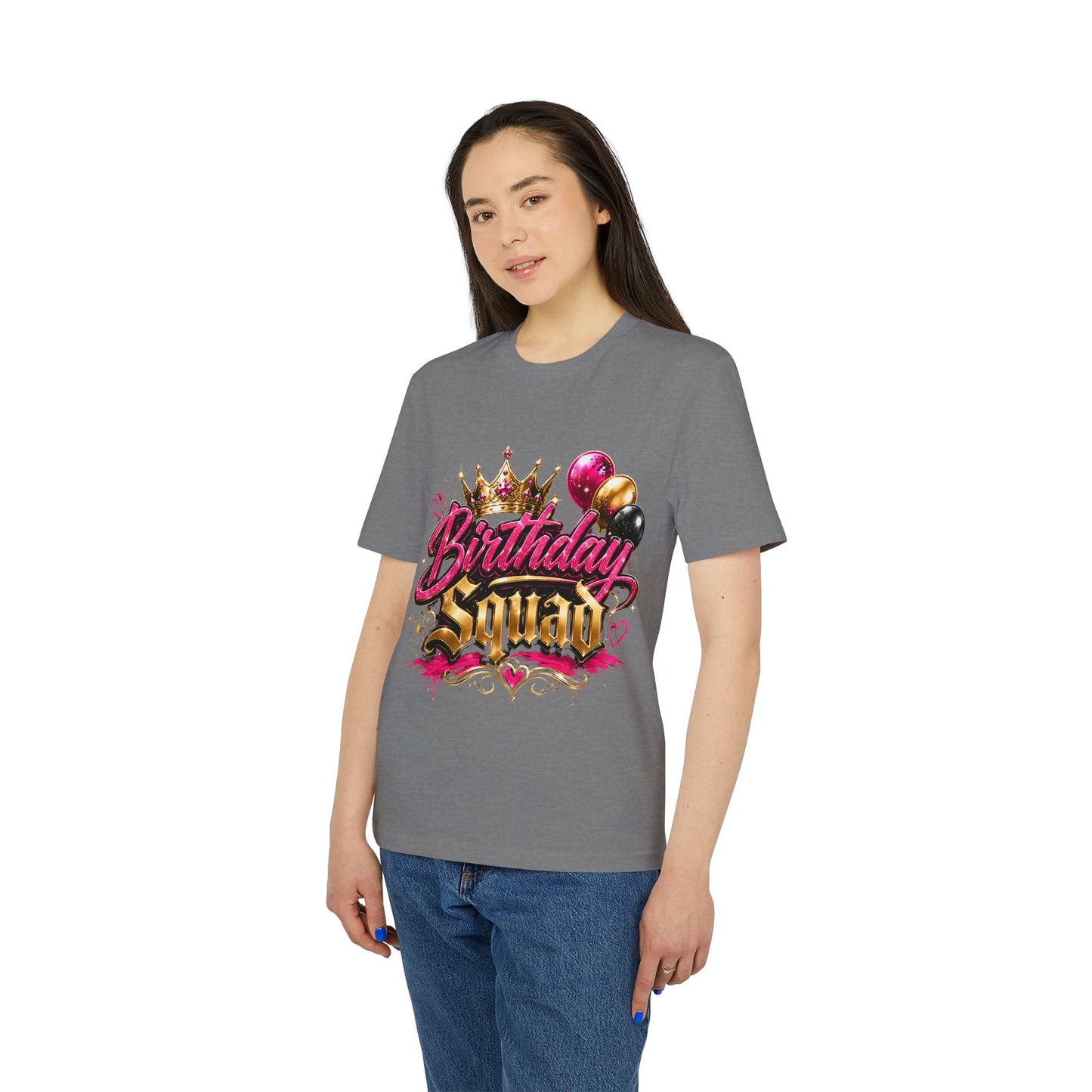 Birthday Squad T-Shirt — Glam Crown & Balloons Party Tee