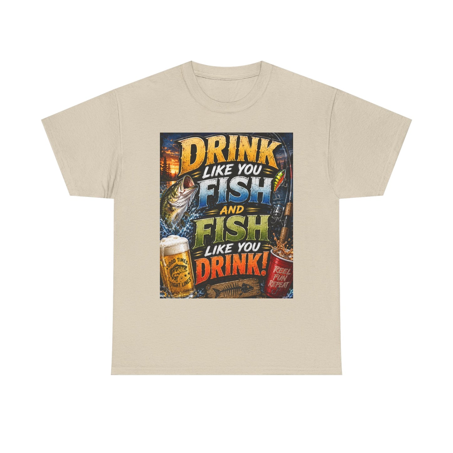 Drink Like You Fish T‑Shirt — Fishing & Beer Graphic Tee